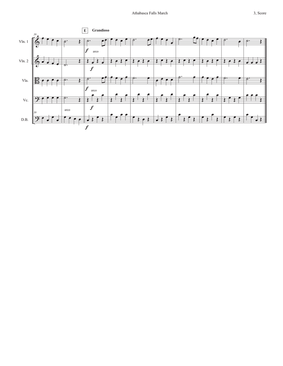 Ahabasca Falls March Ahabasca Falls March String Orchestra scores gallery preview page 3