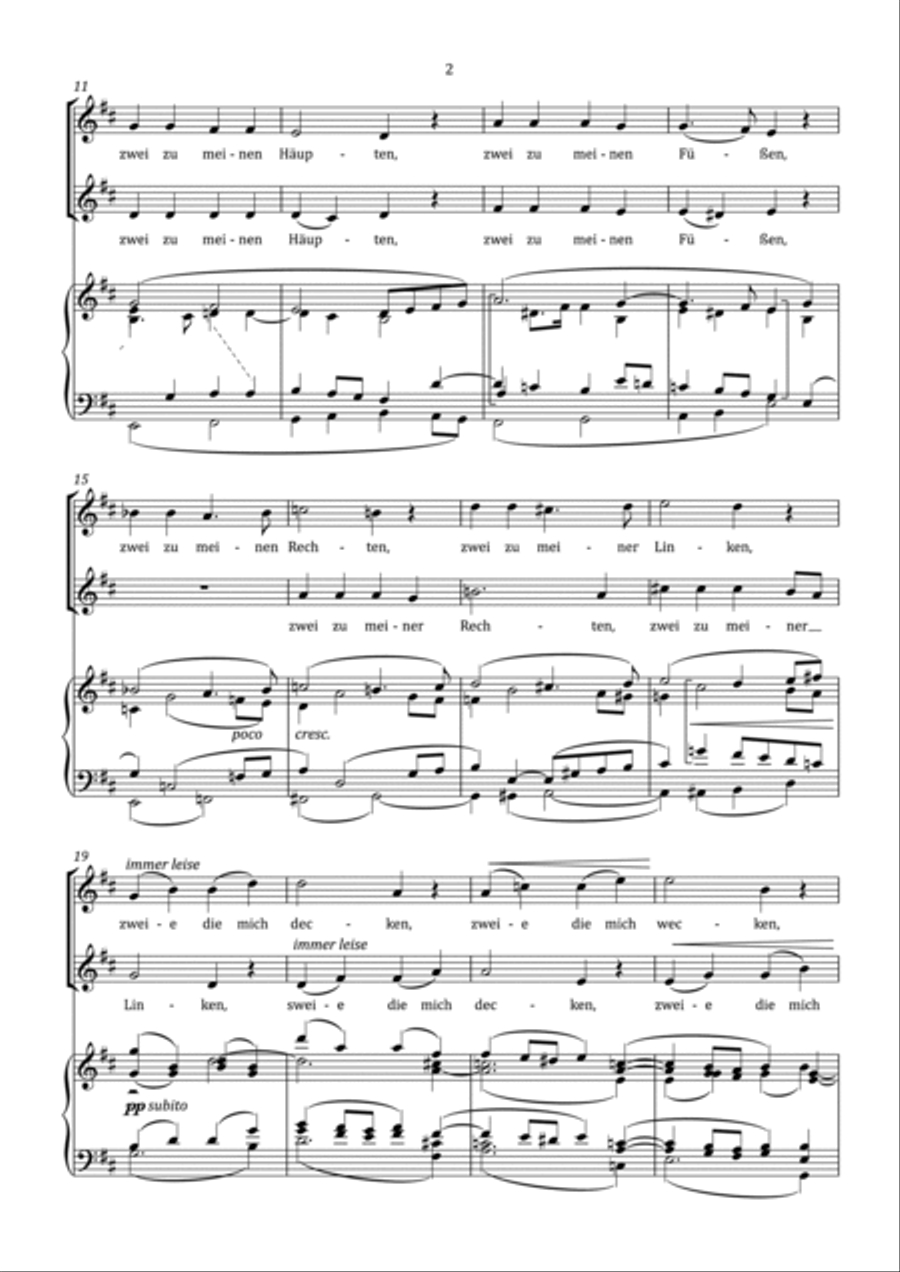 Humperdinck - Evening Prayer (Abendsegen) in D Major - Intermediate Piano scores gallery preview page 3