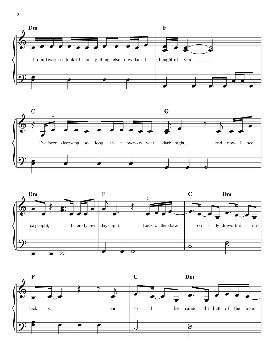 Daylight Daylight Easy Piano scores gallery preview page 2
