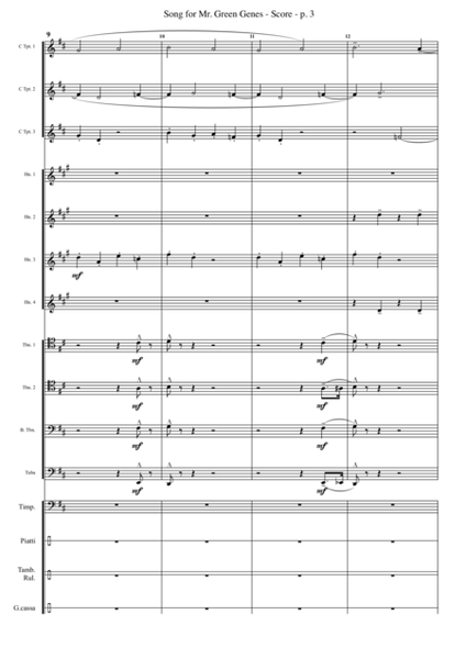 Song for Mr. Green Genes - Fanfare for Brass Ensemble - Score Only image number null