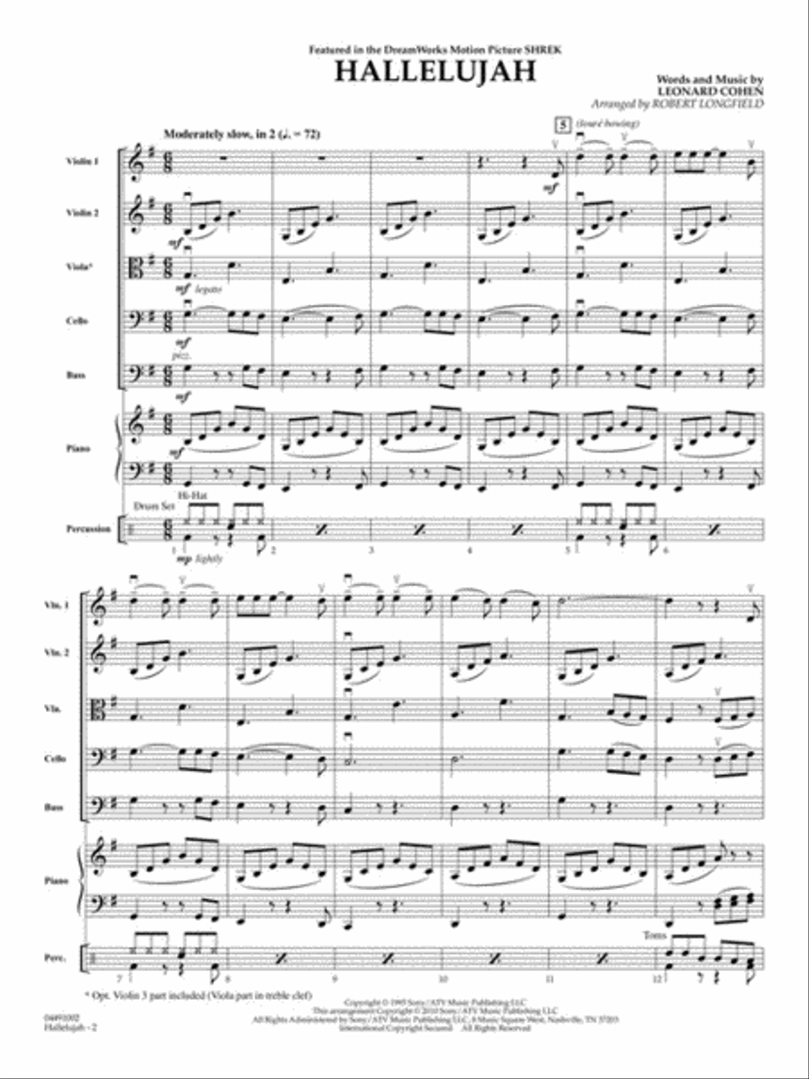 Hallelujah String Orchestra scores gallery preview page 3