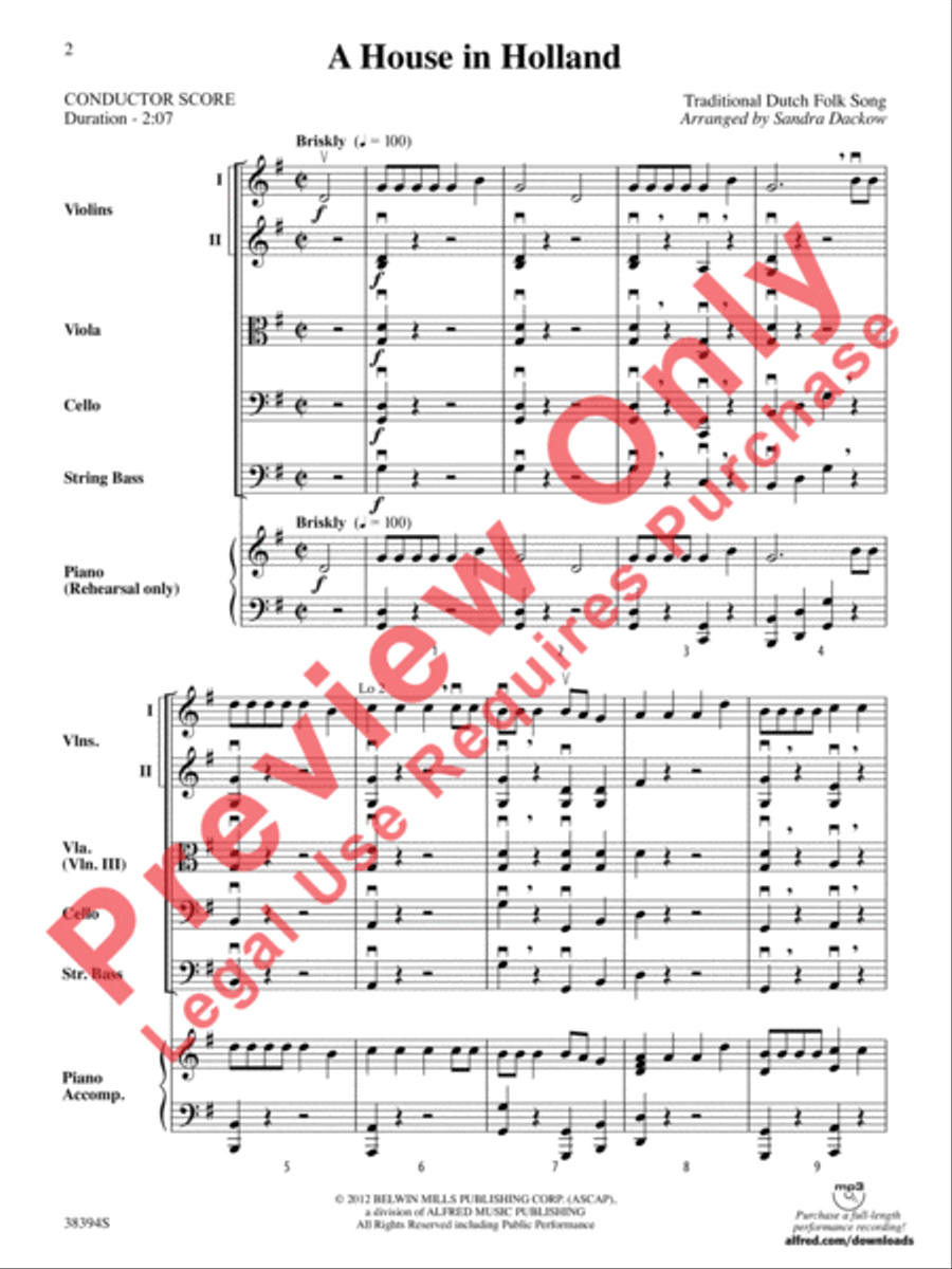 A House in Holland A House in Holland String Orchestra scores gallery preview page 3