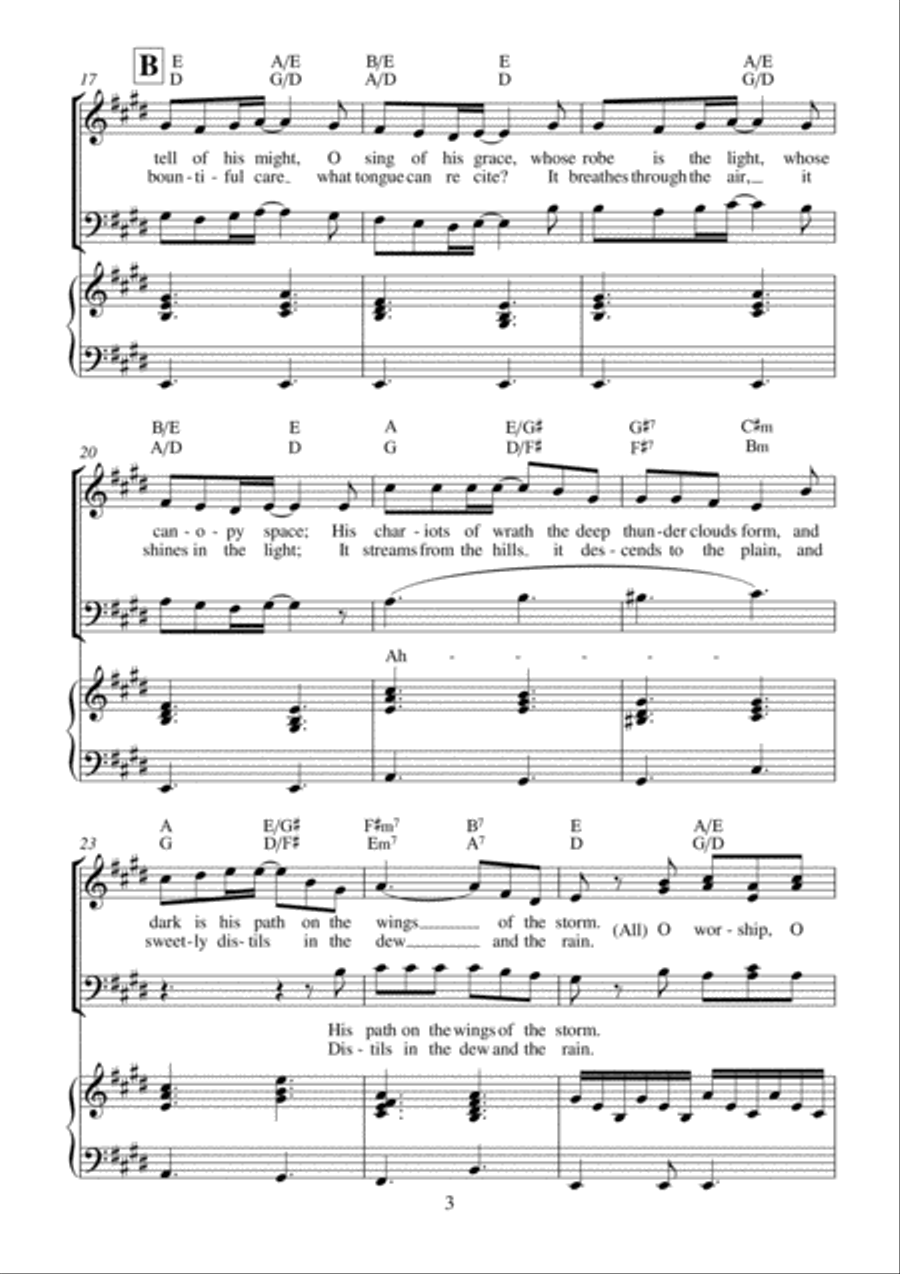O Worship the King O Worship the King 4-Part scores gallery preview page 4