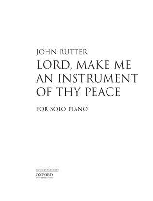 Book cover for Lord, make me an instrument of thy peace