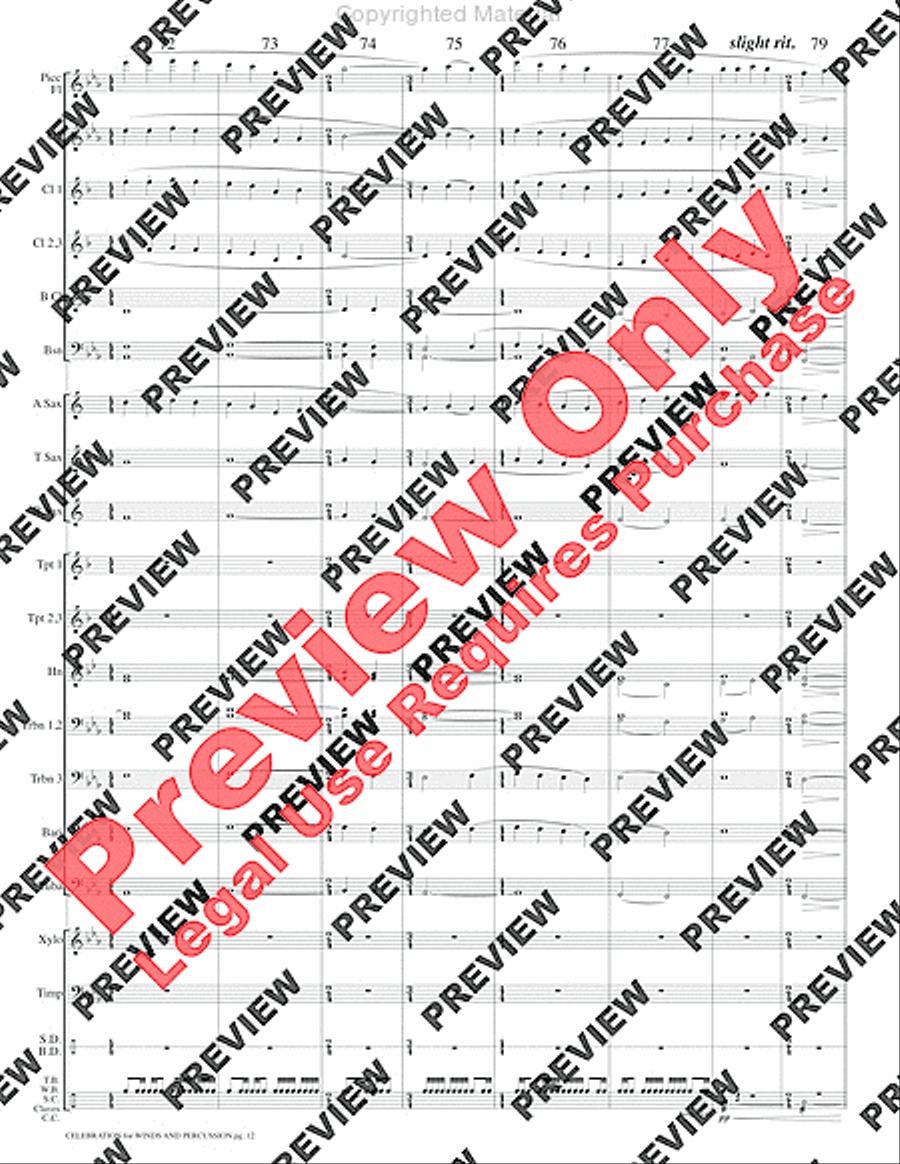 Celebration for Winds and Percussion Concert Band scores gallery preview page 15