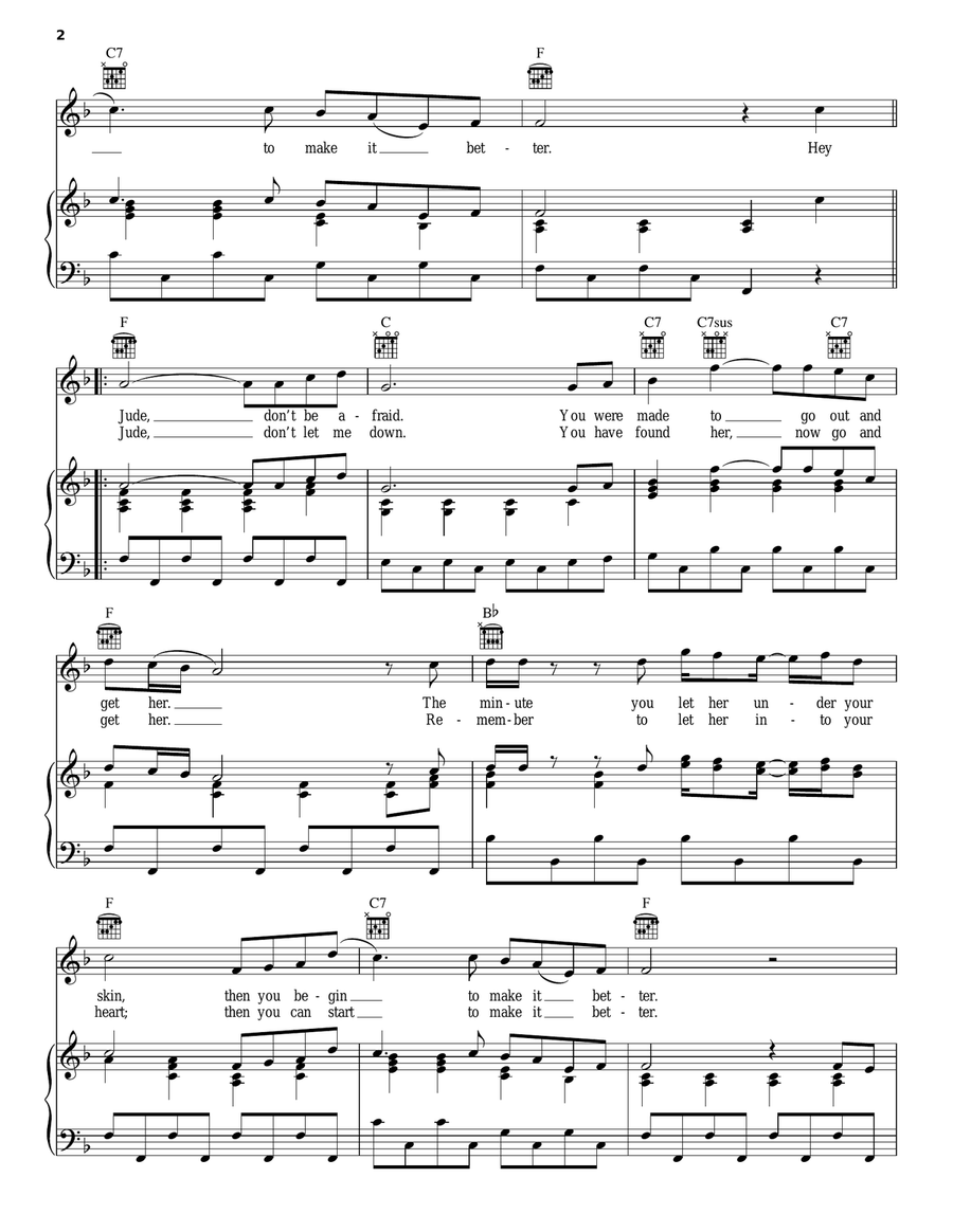Hey Jude Acoustic Guitar scores gallery preview page 2