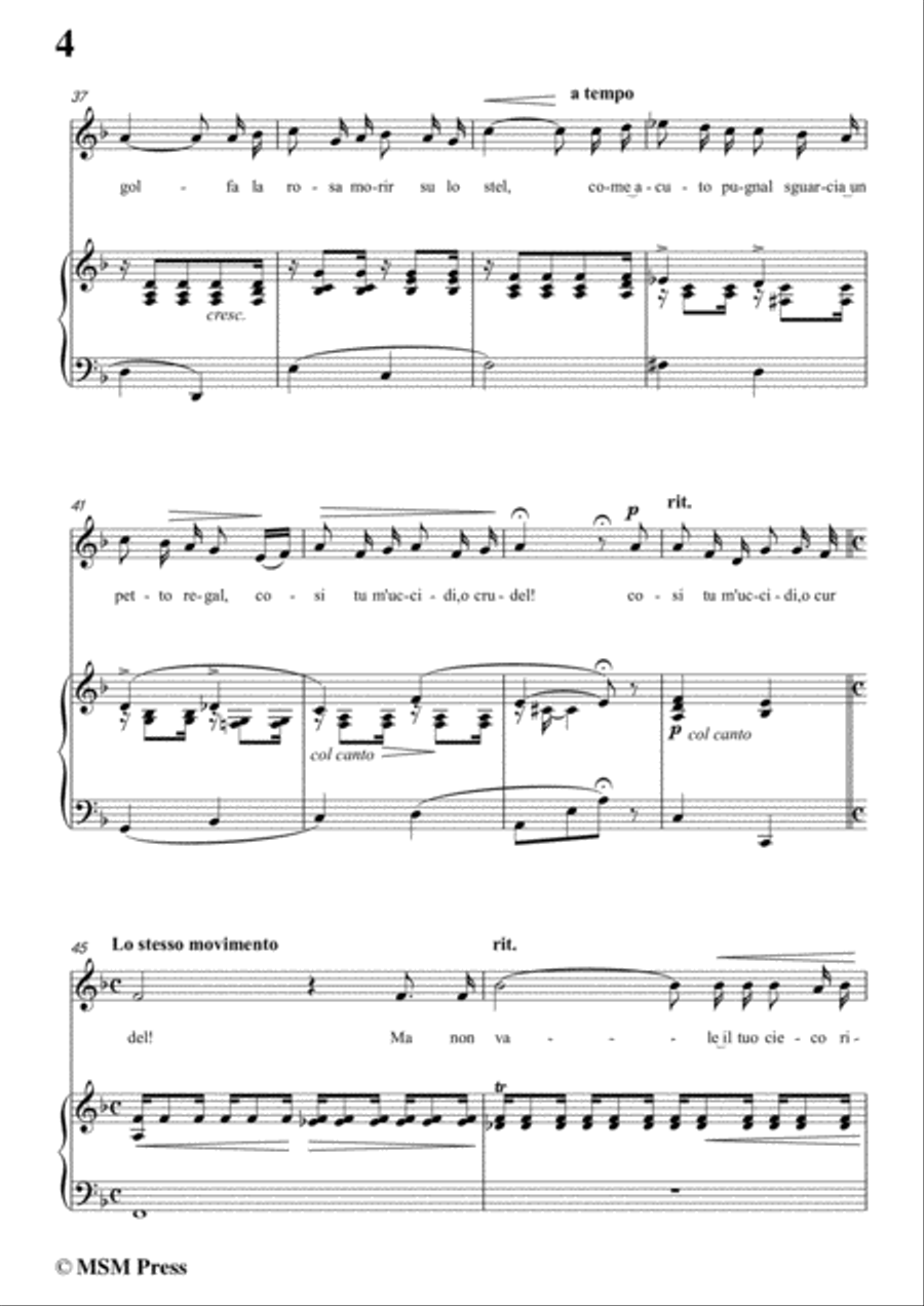 Tosti-Io voglio amarti! In F Major,for Voice and Piano Voice Solo scores gallery preview page 6