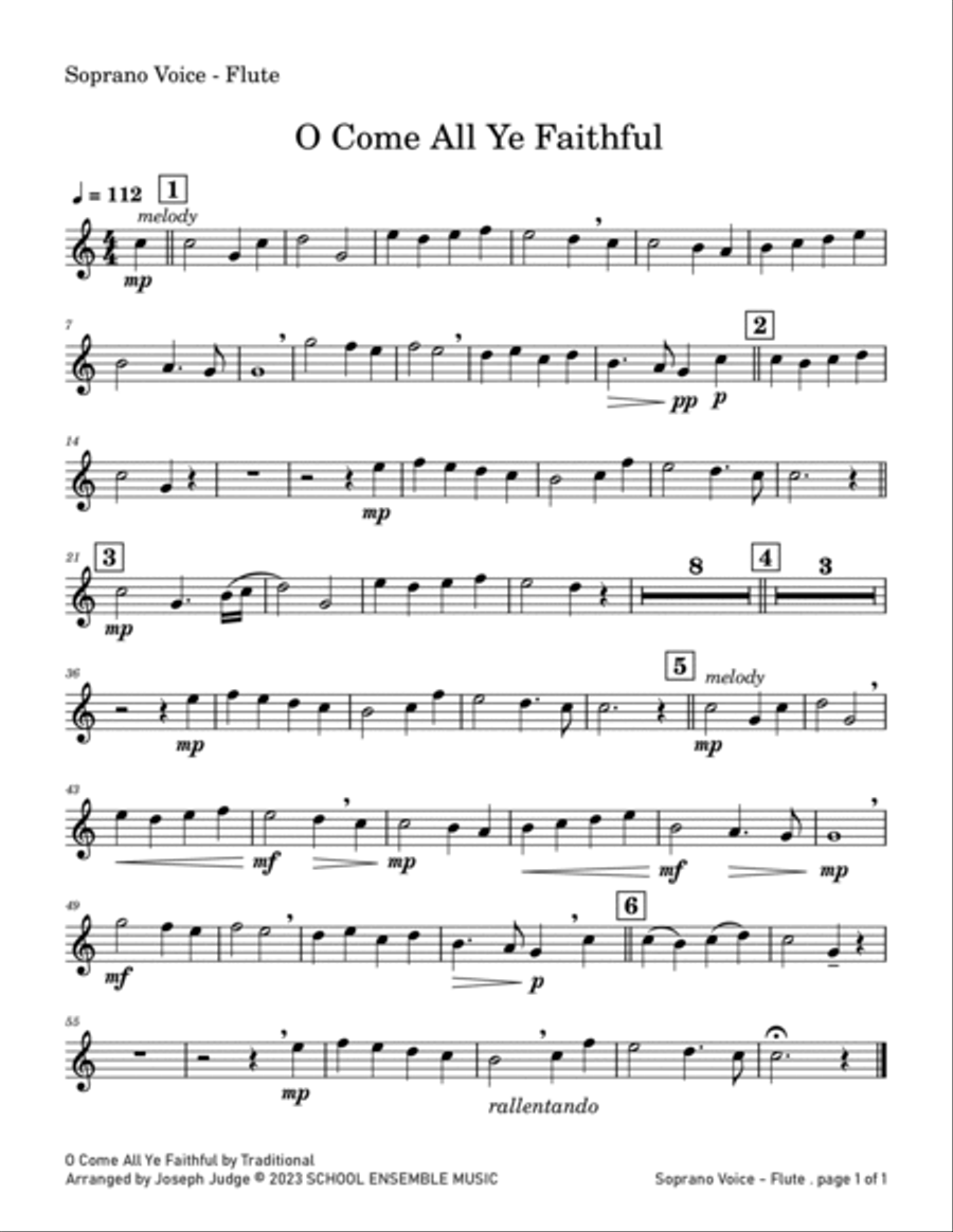 O Come All Ye Faithful for Woodwind Quartet in Schools Woodwind Quartet scores gallery preview page 4