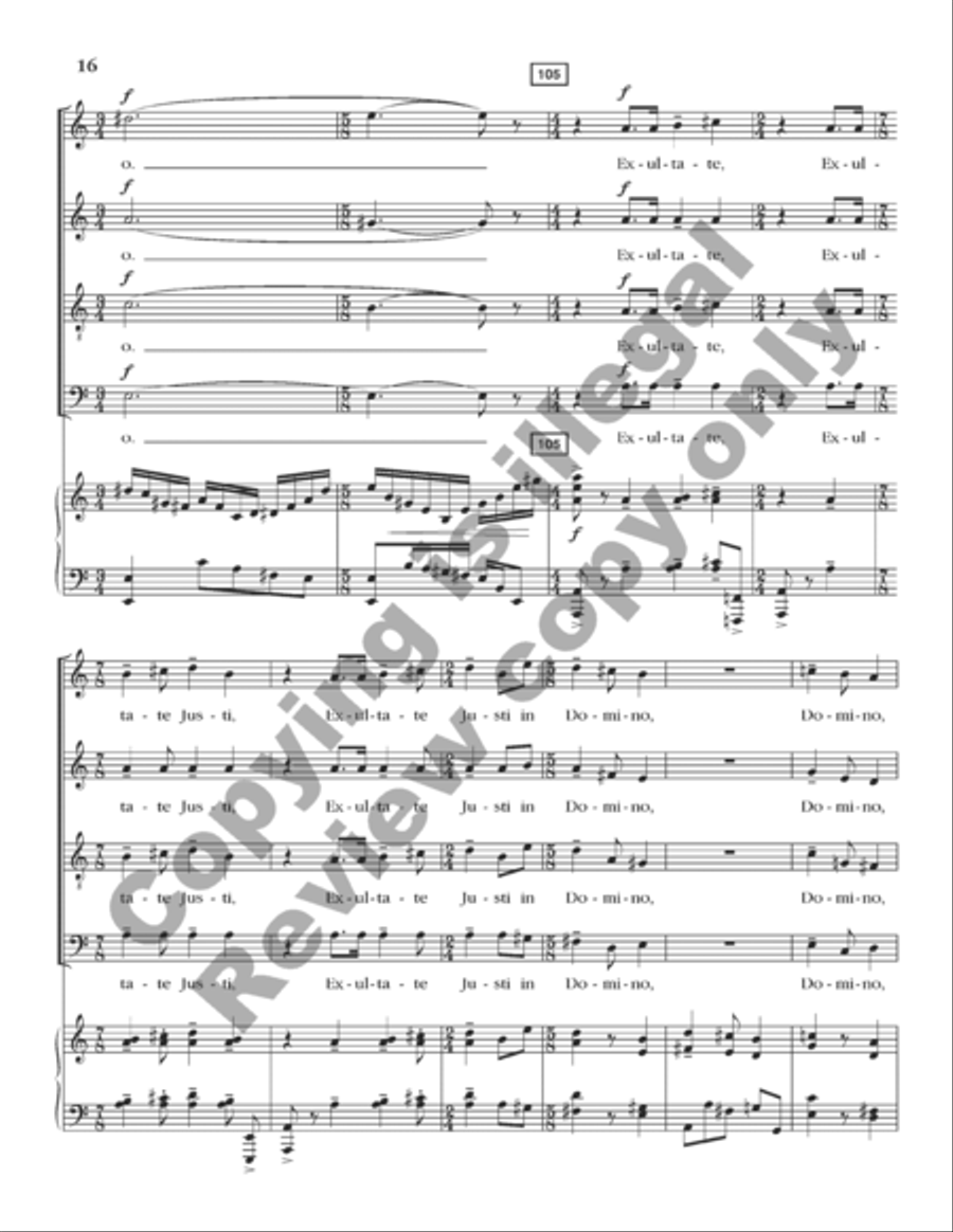 Exultate Justi 4-Part scores gallery preview page 31