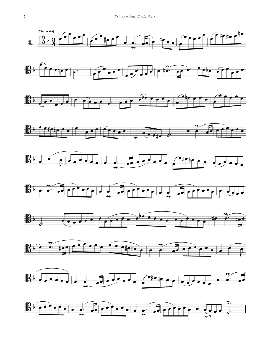 Practice With Bach for Tenor Trombone, Volume 3 Trombone Solo scores gallery preview page 6
