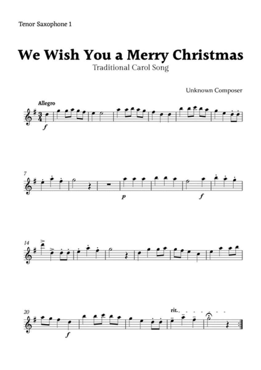 We Wish you a Merry Christmas for Tenor Saxophone Trio with Chords image number null