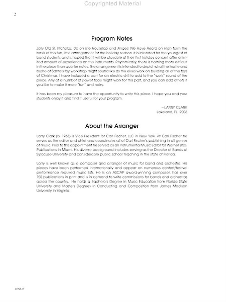 Santa's Noisy Workshop Concert Band scores gallery preview page 3