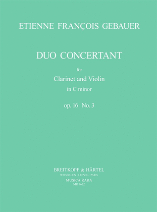 Book cover for Duo Concertant in C minor Op. 16 No. 3