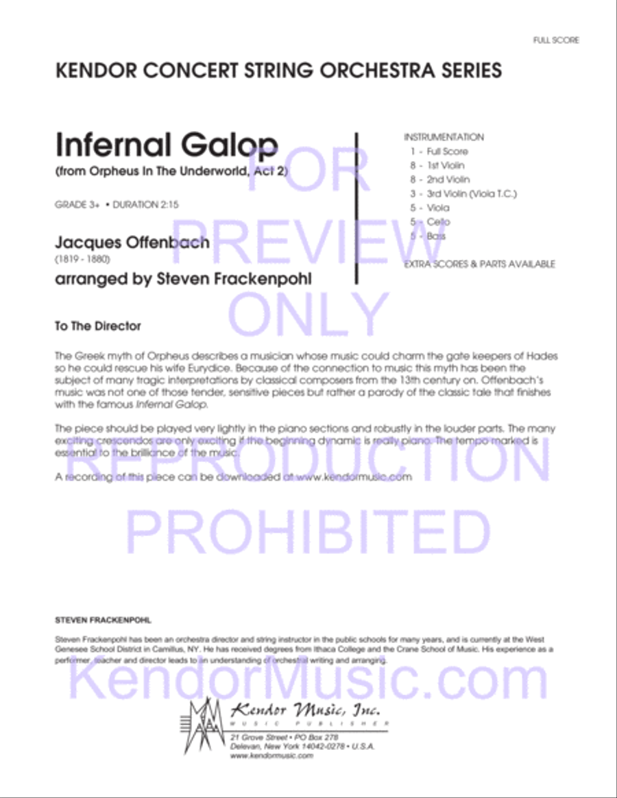 Infernal Galop (from Orpheus In The Underworld, Act 2) String Orchestra scores gallery preview page 9