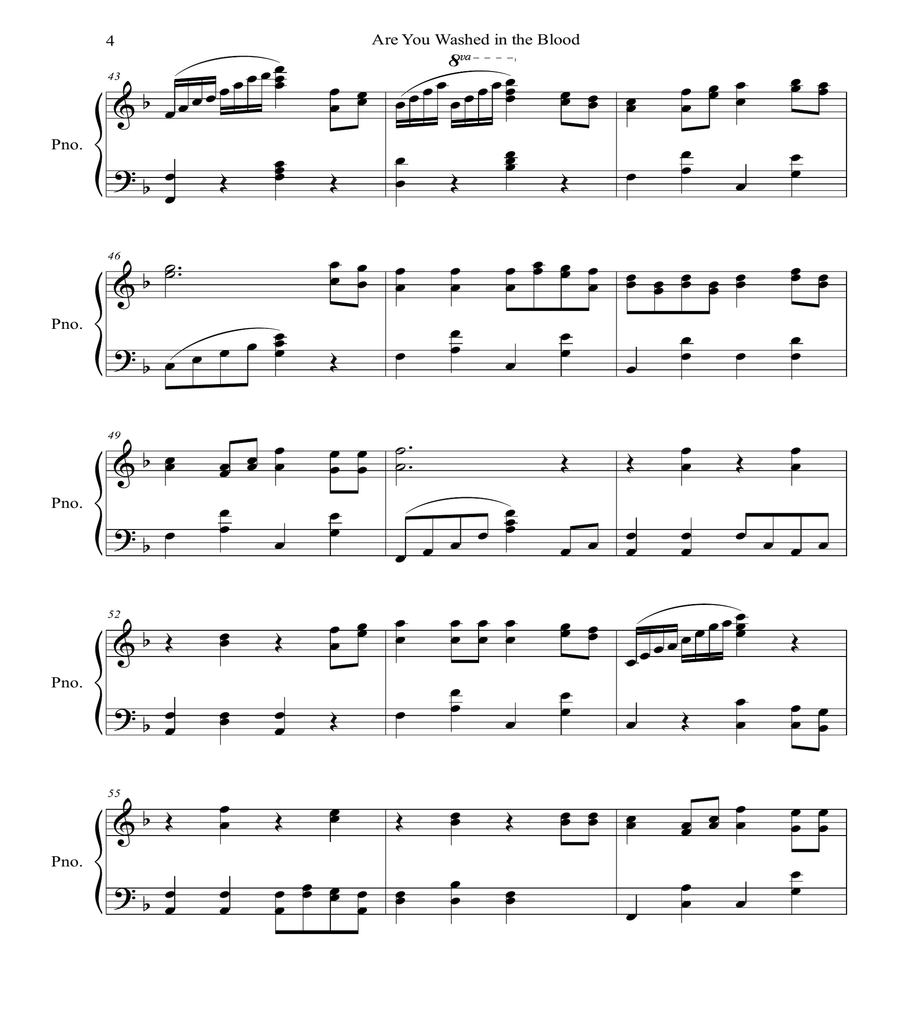 Are You Washed in the Blood? Piano Solo scores gallery preview page 5
