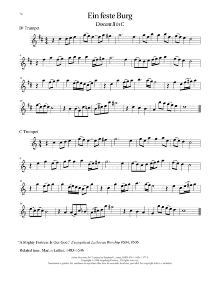 Hymn Descants for Trumpet C Trumpet scores gallery preview page 75