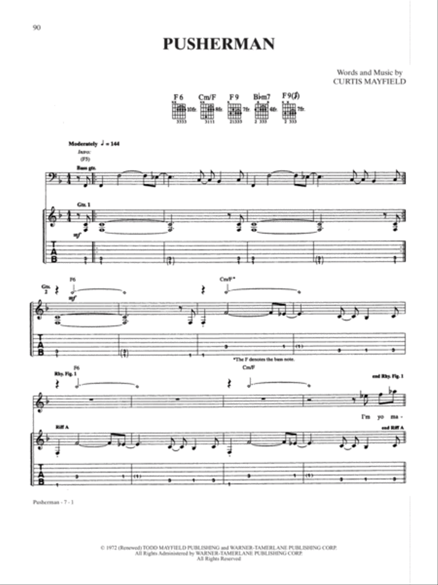 Pusher Man Guitar Tablature scores gallery preview page 1