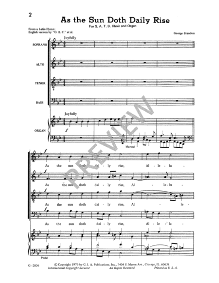 As the Sun Doth Daily Rise 4-Part scores gallery preview page 3