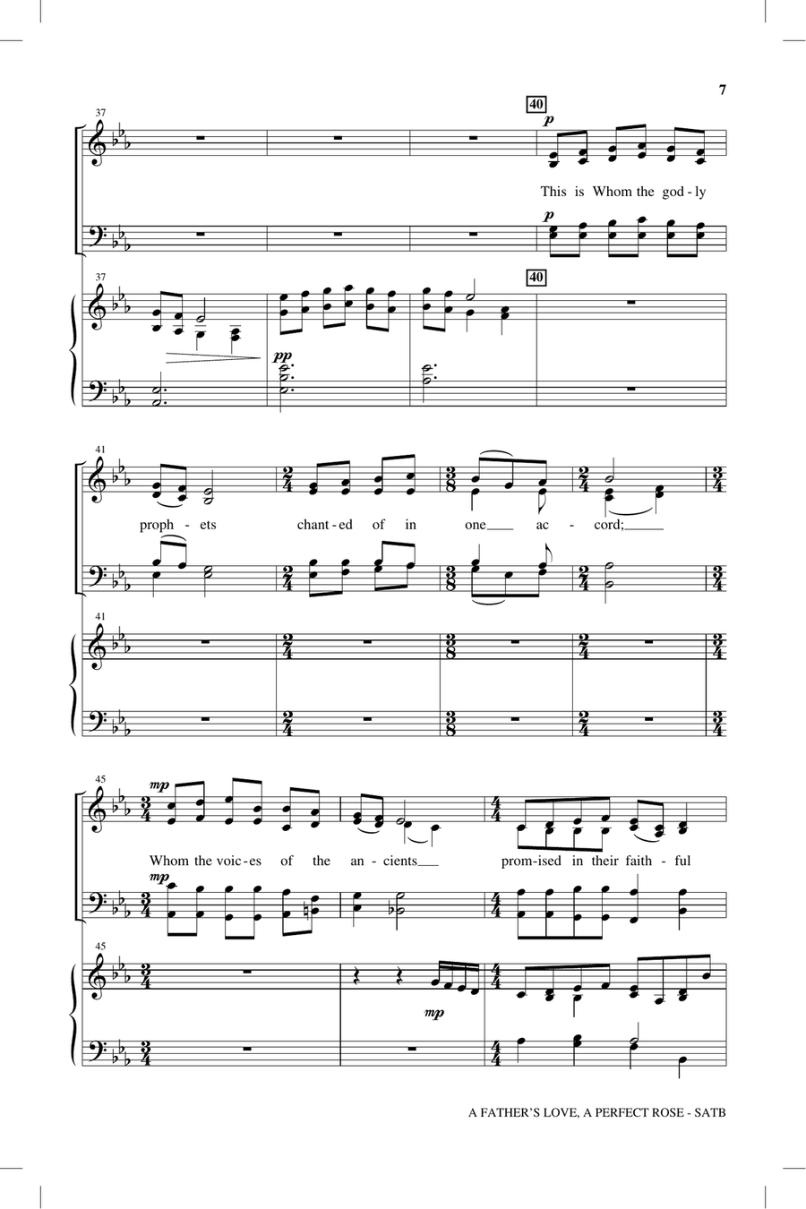 A Father's Love, A Perfect Rose 4-Part scores gallery preview page 6