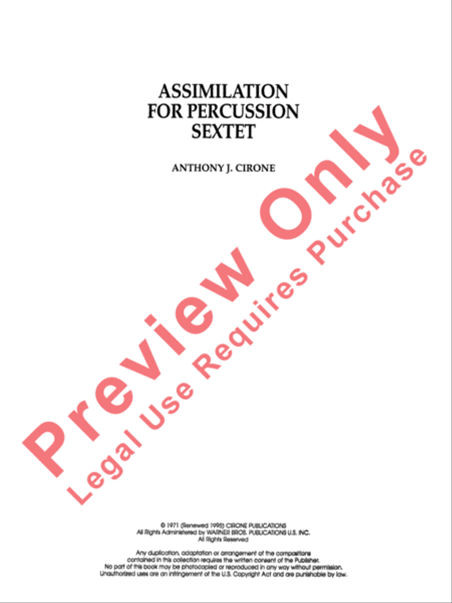 Assimilation Assimilation Percussion Ensemble scores gallery preview page 2