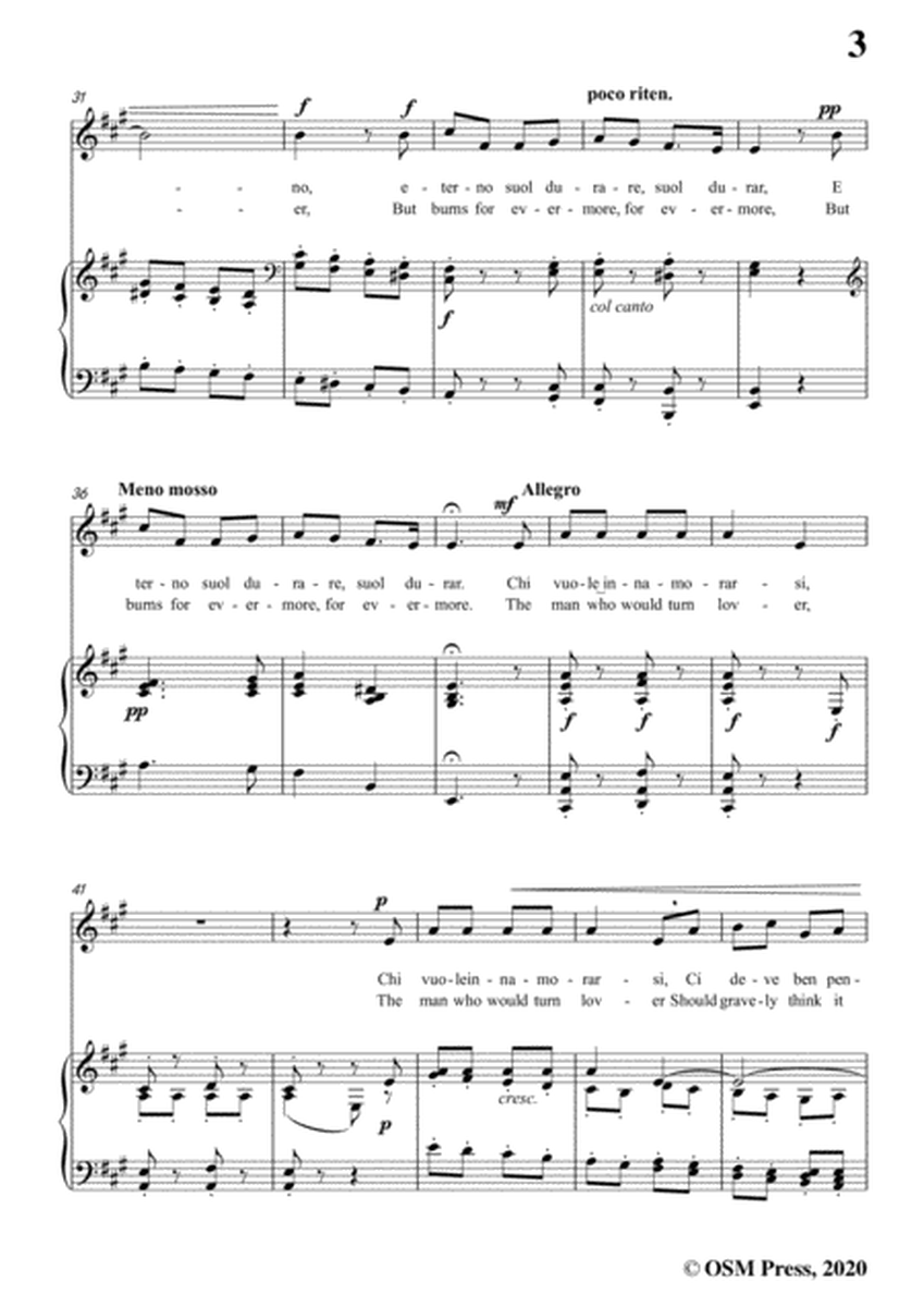 Scarlatti-Chi vuole innamorarsi,in A Major,for Voice and Piano