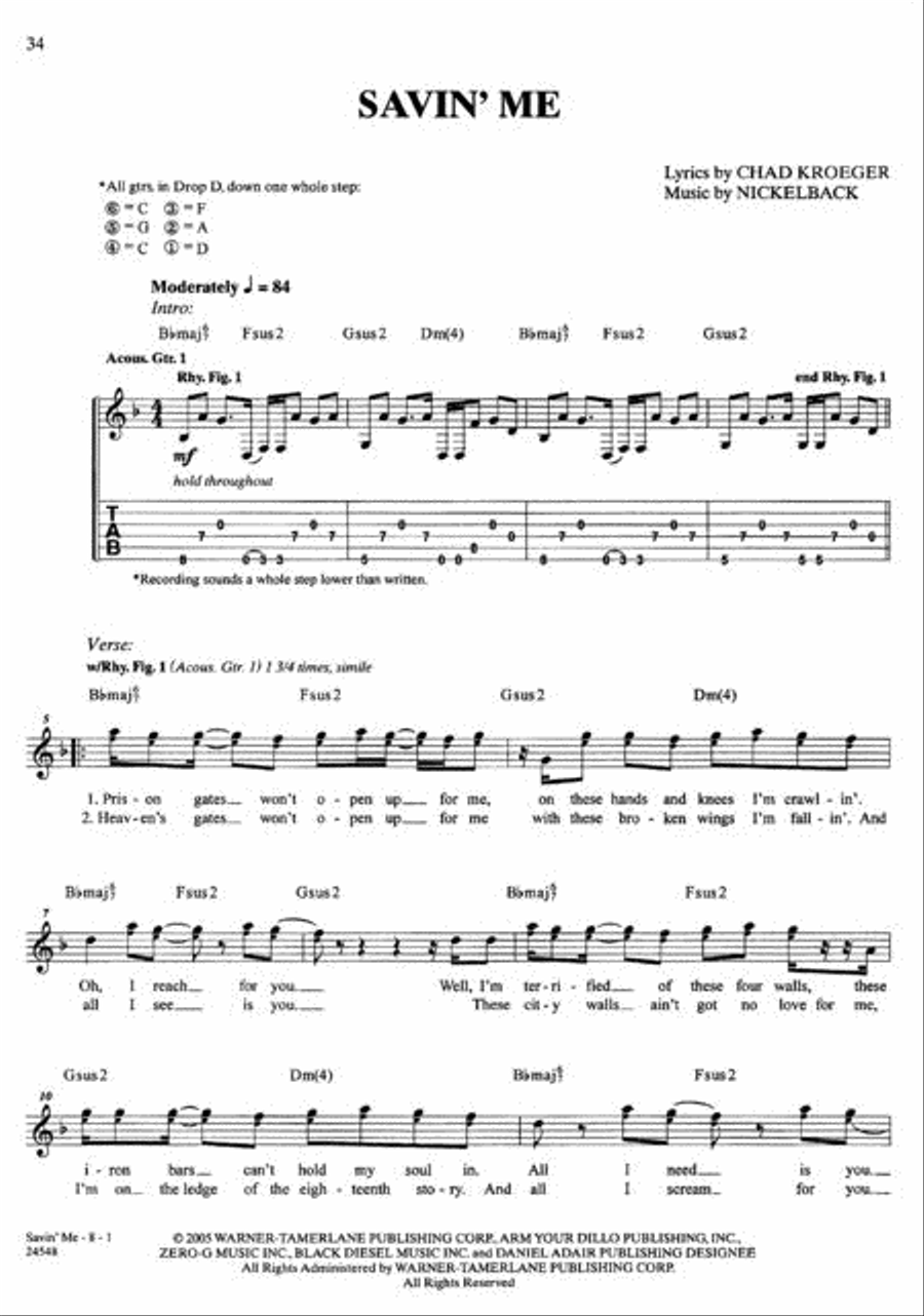 Nickelback - All the Right Reasons Electric Guitar scores gallery preview page 2
