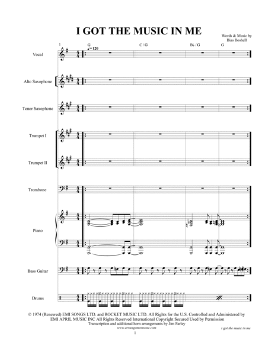 I've Got The Music In Me Large Ensemble scores gallery preview page 3