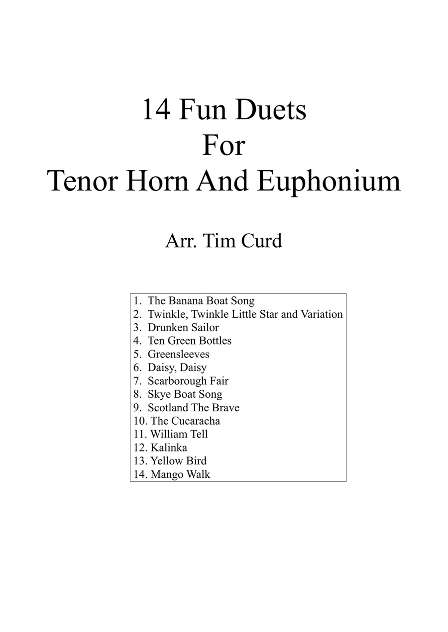 14 Fun Duets For Tenor Horn And Euphonium Brass Duet scores gallery preview page 1