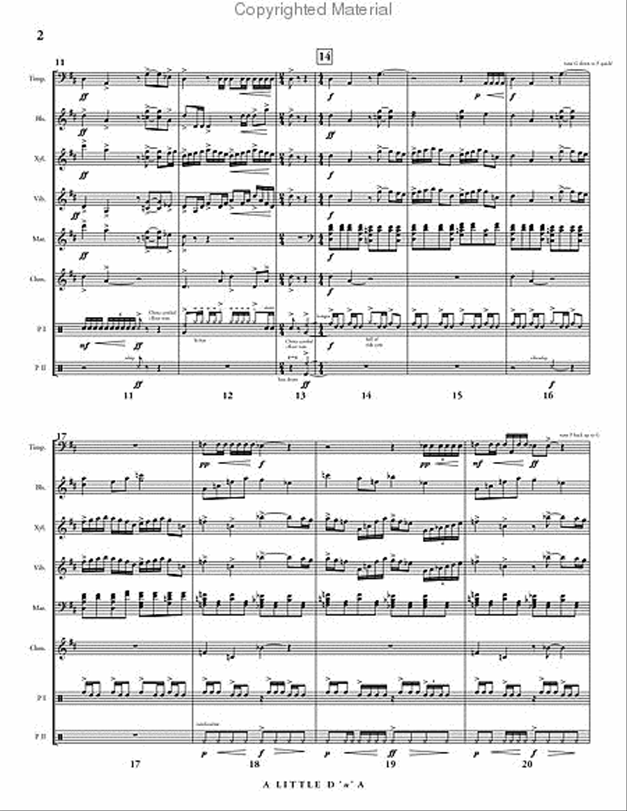 A Little D 'n' A Percussion Ensemble scores gallery preview page 3