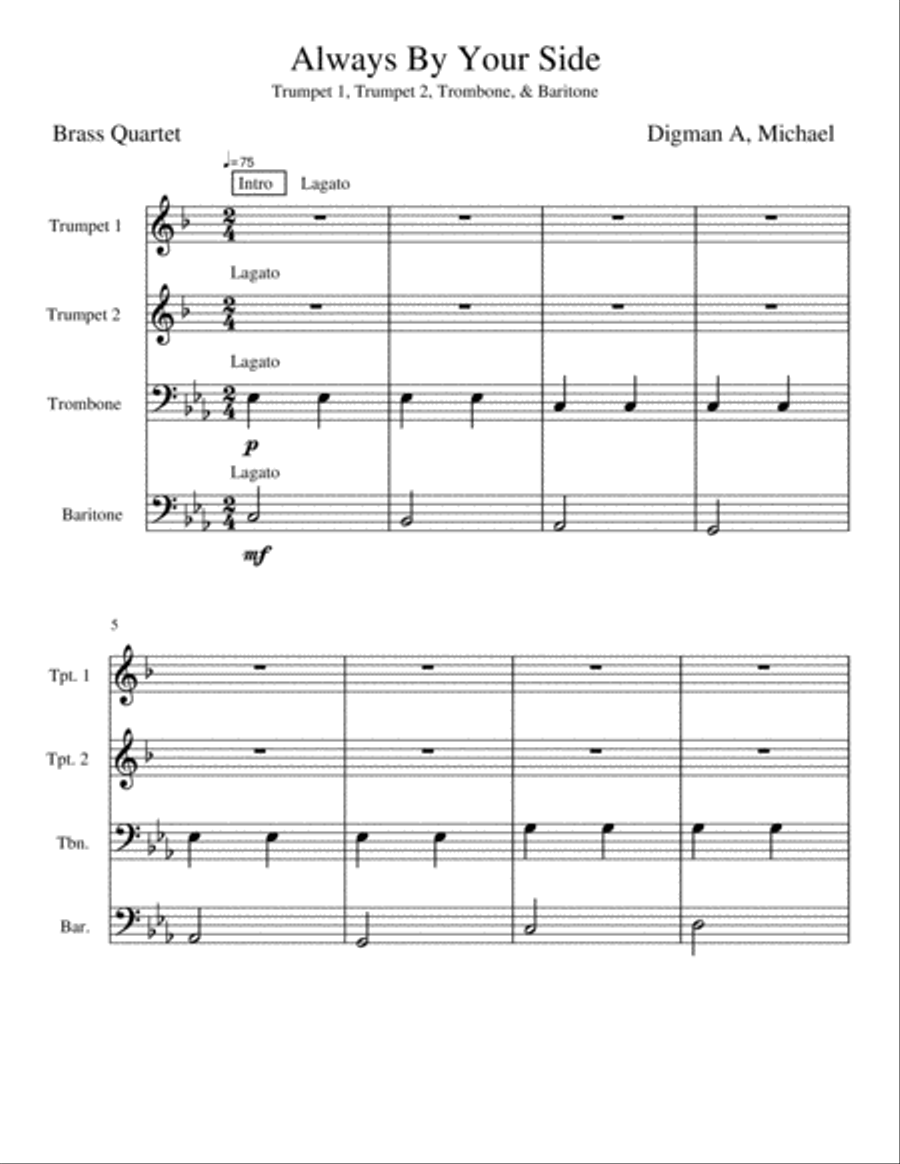 Always by your side Brass Ensemble scores gallery preview page 1