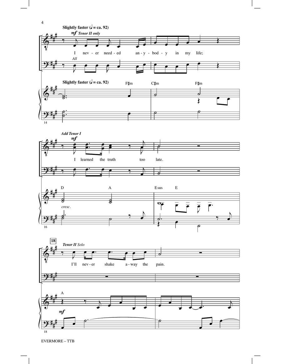 Evermore (from Beauty And The Beast) (arr. Ed Lojeski) TTBB scores gallery preview page 3