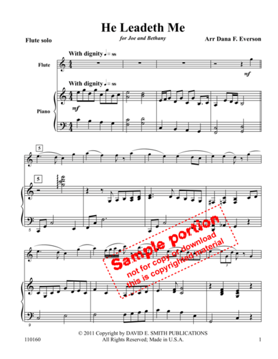 He Leadeth Me He Leadeth Me Flute Solo scores gallery preview page 2