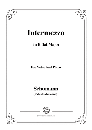 Book cover for Schumann-Intermezzo,in B flat Major,for Voice and Piano