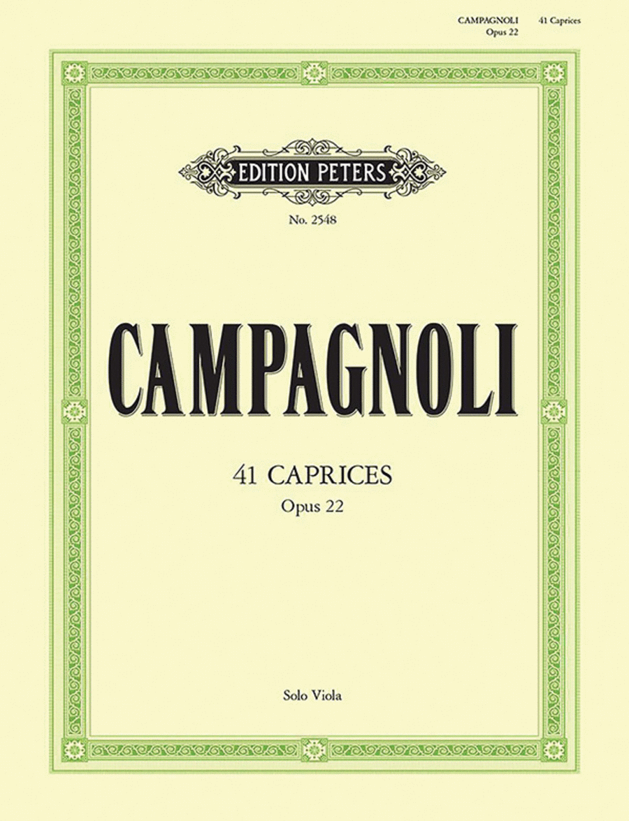 41 Caprices Op. 22 for Viola Viola Solo - Sheet Music