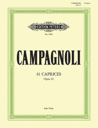 Book cover for 41 Caprices Op. 22 for Viola