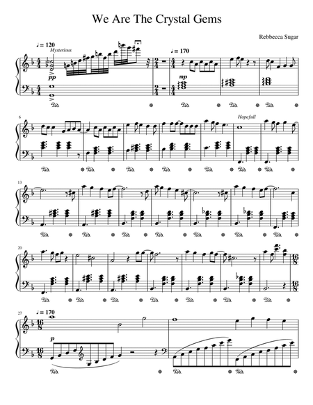 We Are The Crystal Gems Piano Solo - Digital Sheet Music