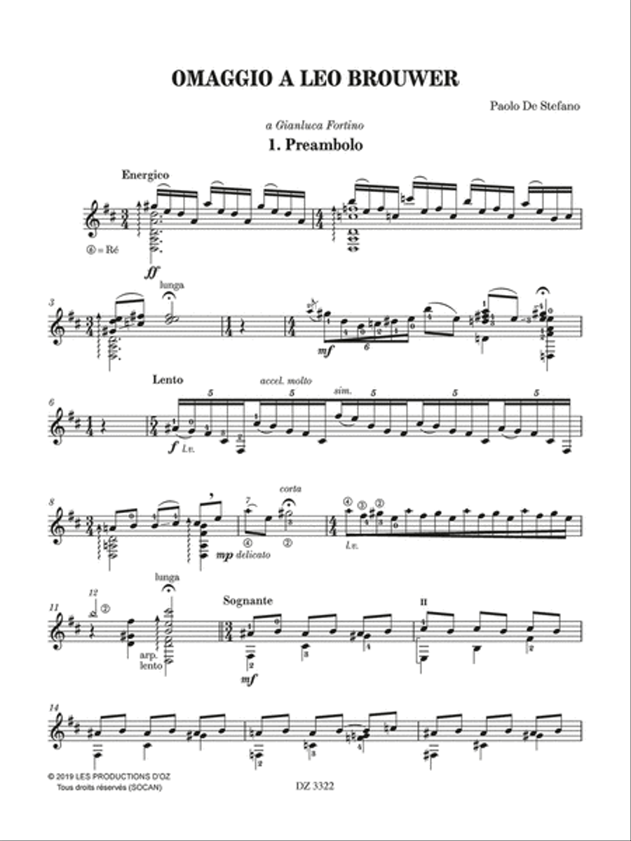 Omaggio a Leo Brouwer Classical Guitar scores gallery preview page 2