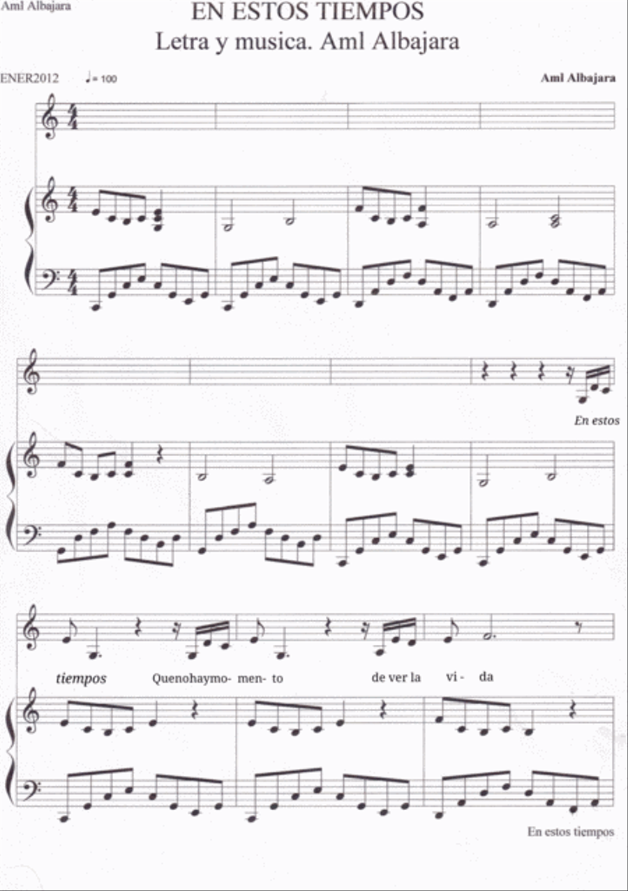 En estos tiempos Voice scores gallery preview page 2