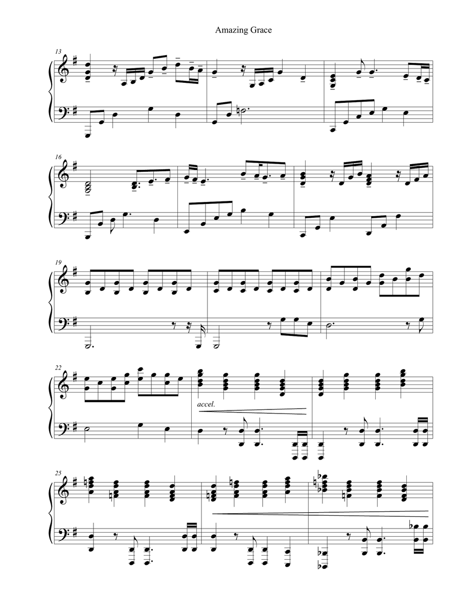 Amazing Grace (Beautiful Piano Solo) Piano Solo scores gallery preview page 2