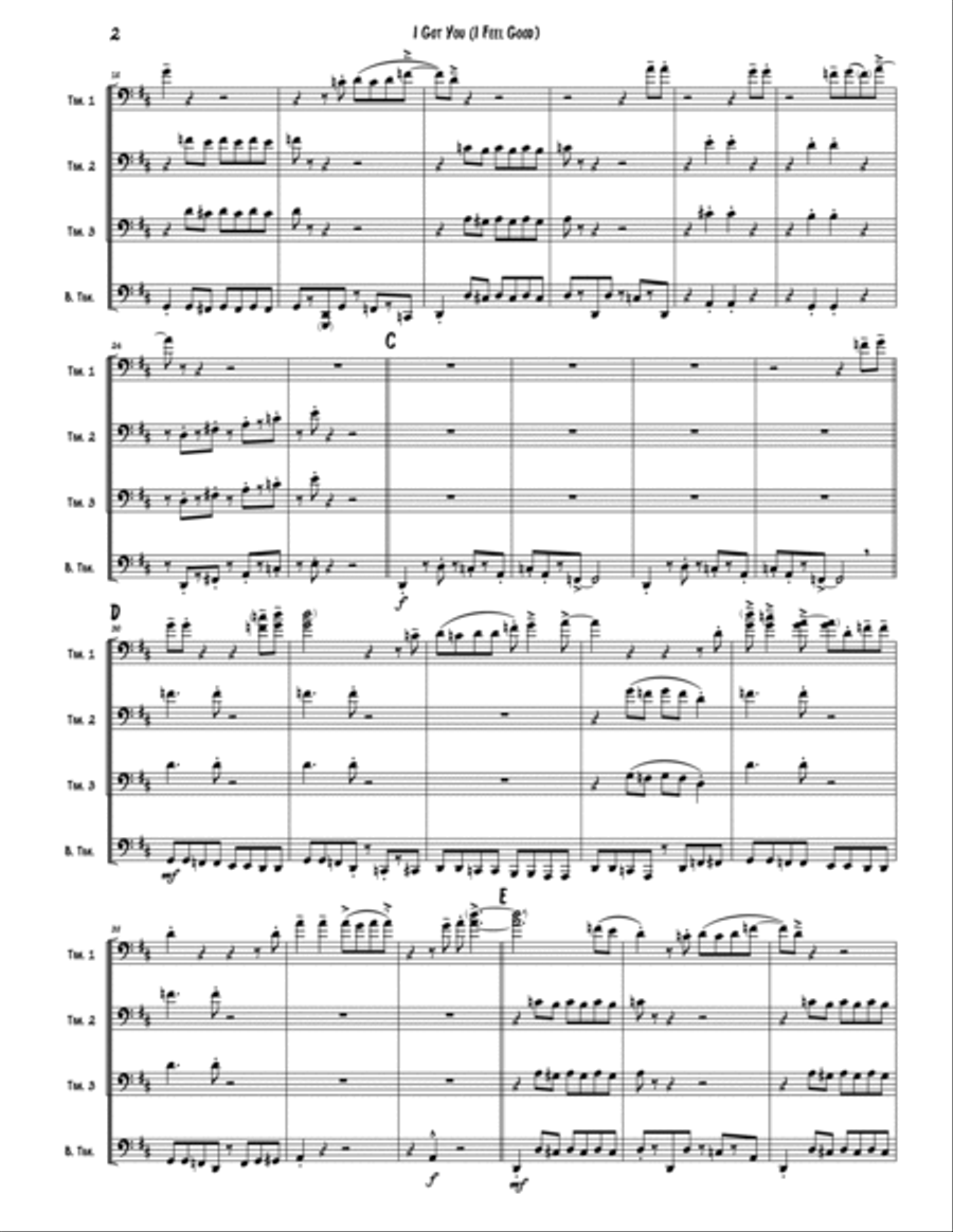 I Got You (i Feel Good) Brass Quartet scores gallery preview page 2