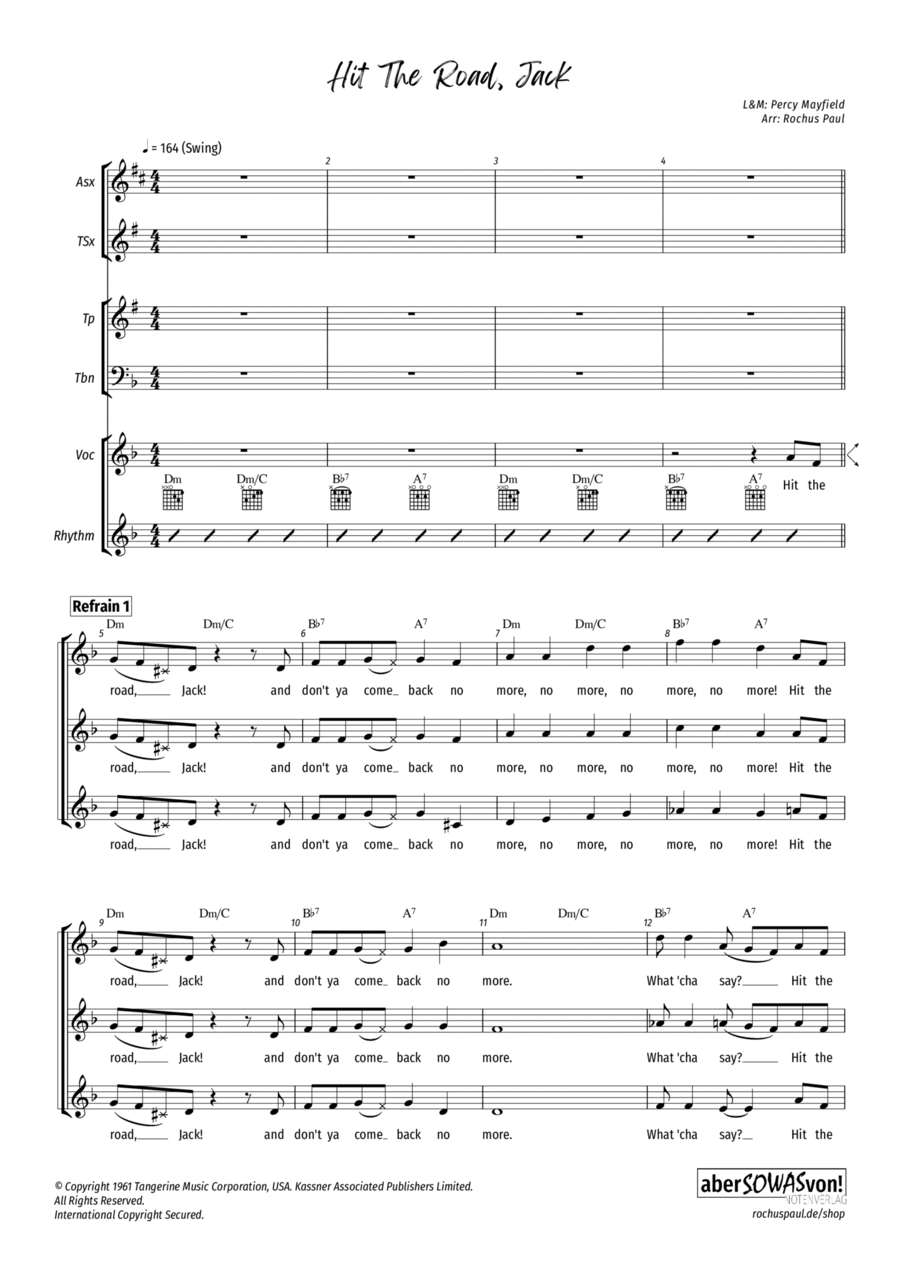 Hit The Road Jack Jazz Ensemble scores gallery preview page 1