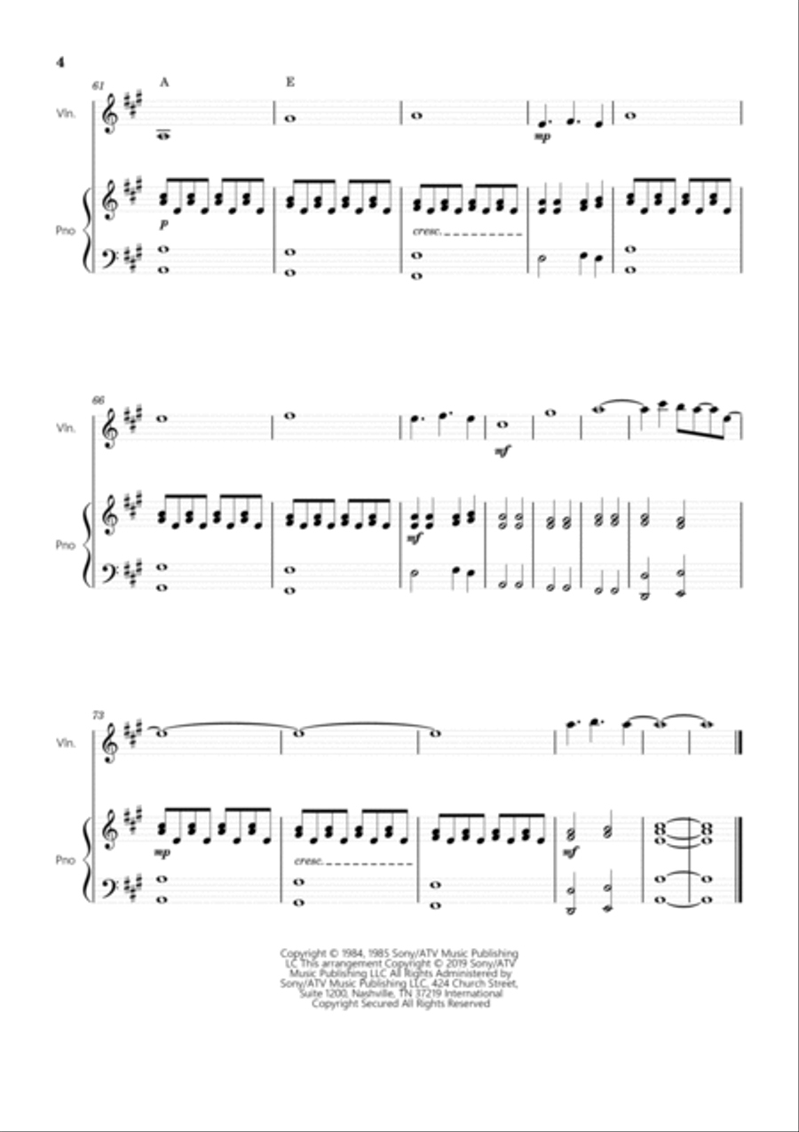 Take On Me Violin Solo scores gallery preview page 4