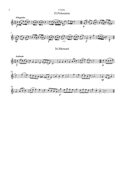 Mozart (Leopold): Notenbuch für Wolfgang (Notebook for Wolfgang) (Nos.13 - 16) — string duet image number null