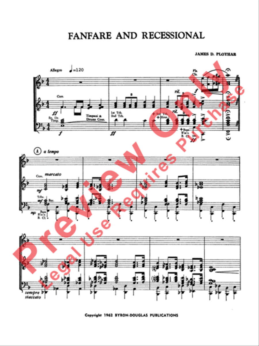 Fanfare, Processional and Recessional Concert Band scores gallery preview page 6