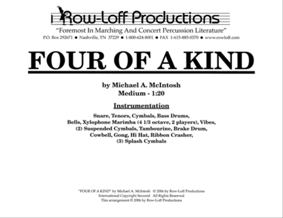 Four Of A Kind w/Tutor Tracks Percussion Ensemble scores gallery preview page 2