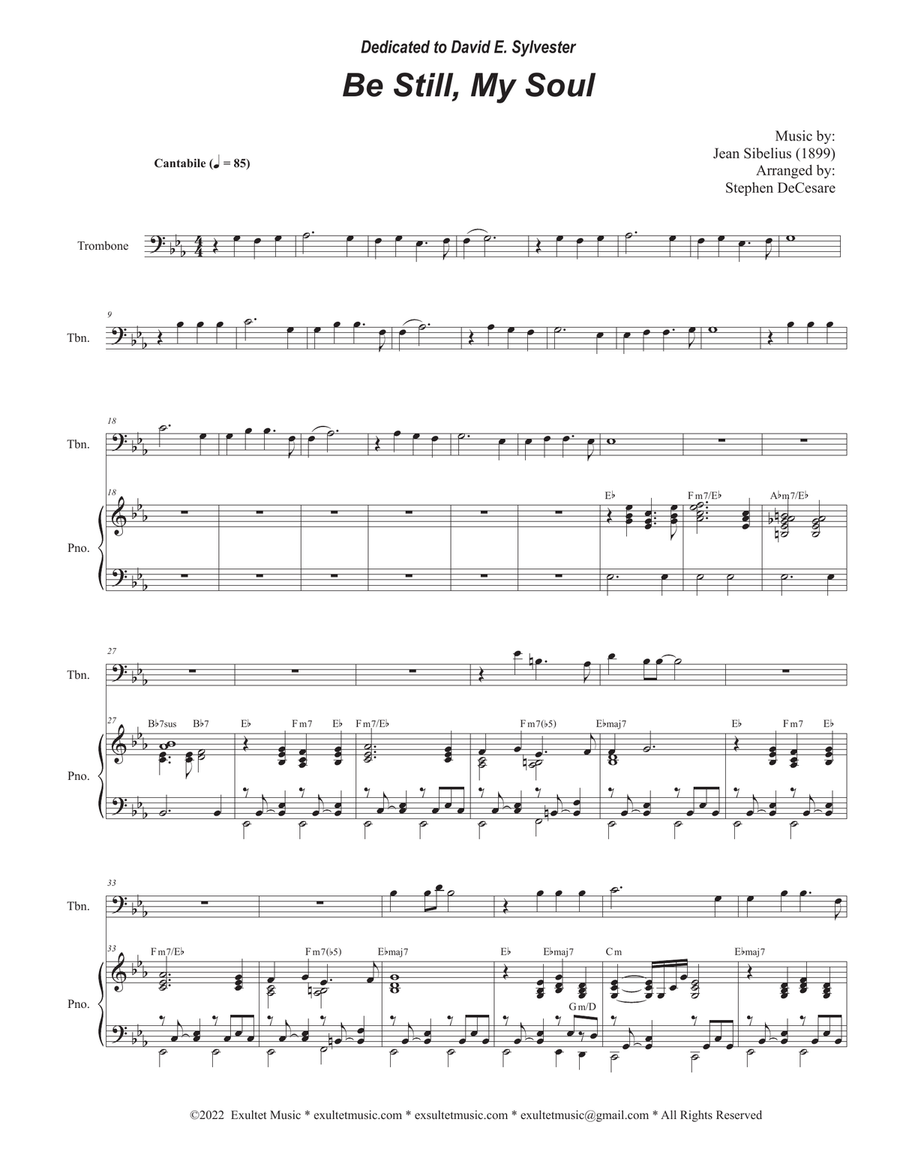 Be Still, My Soul (Trombone solo and Piano) Piano scores gallery preview page 1