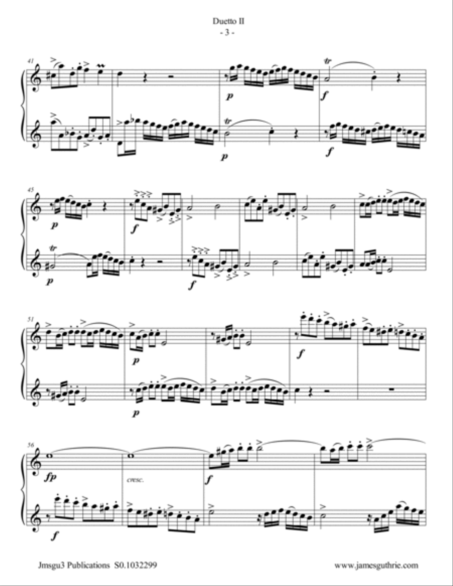 Quantz: Duetto Op. 2 No. 2 for Oboe Duo Woodwind Duet scores gallery preview page 3