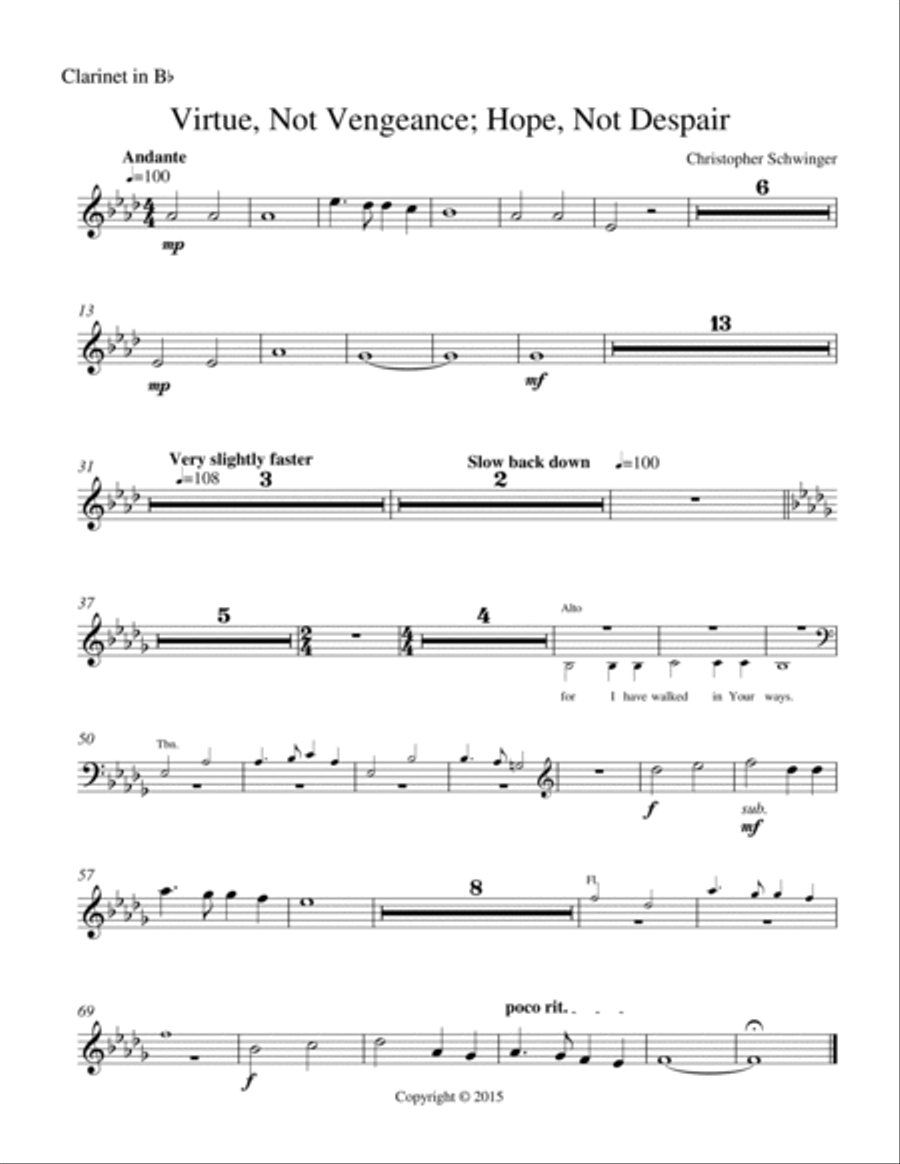 Virtue, Not Vengeance; Hope, Not Despair - for alto solo and orchestra - Part 2 of 2 Large Ensemble scores gallery preview page 3