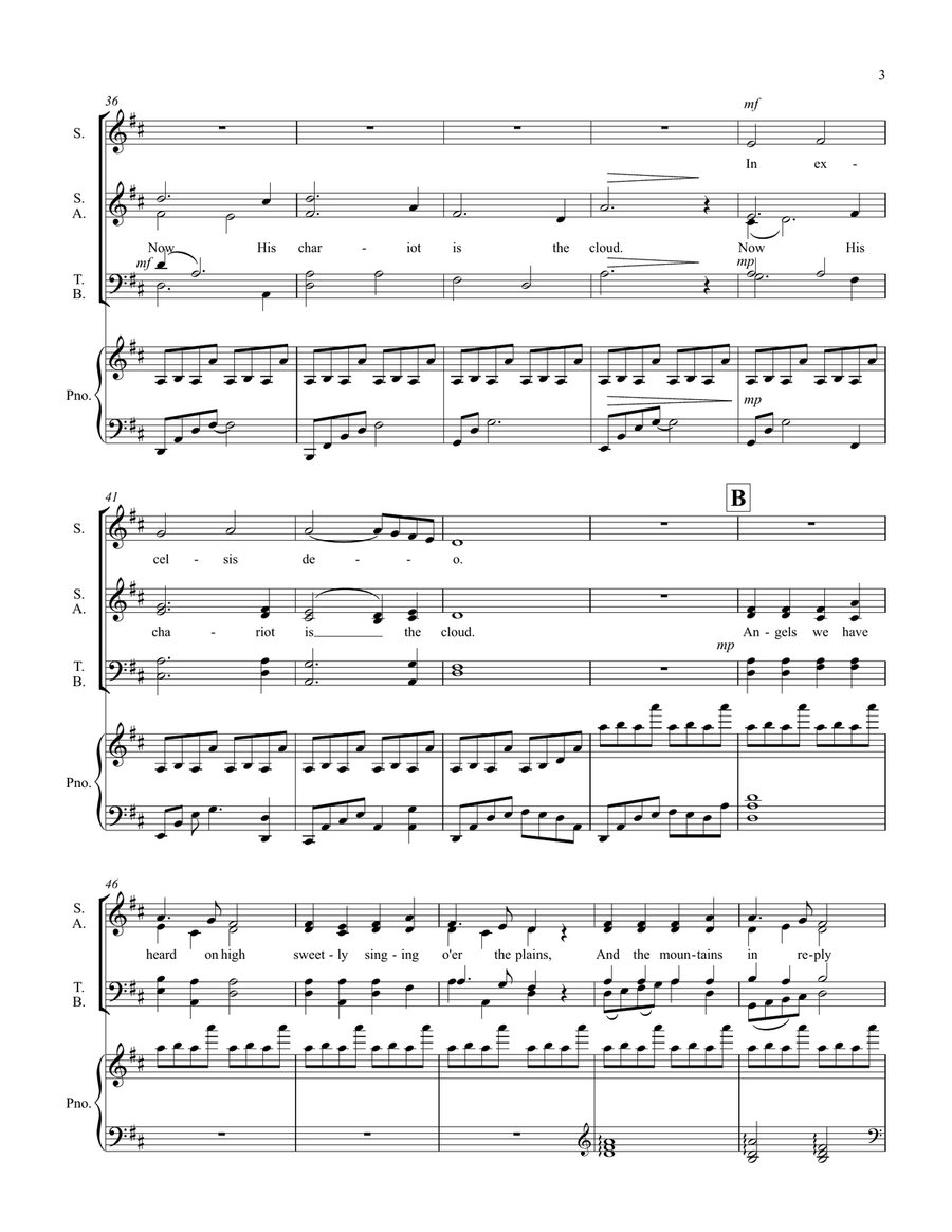 Jesus, Once of Humble Birth/Angels We Have Heard On High 4-Part scores gallery preview page 4