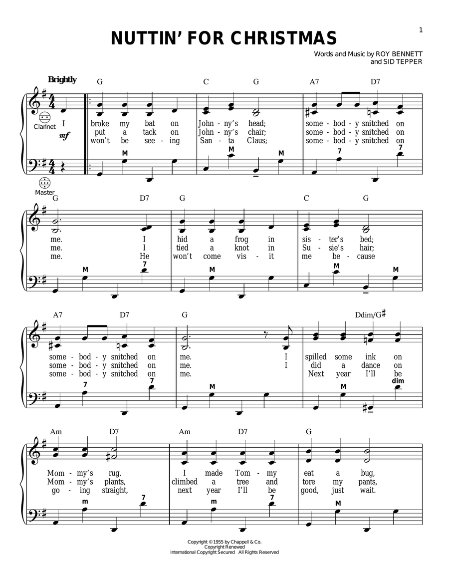 Nuttin' For Christmas Accordion scores gallery preview page 1